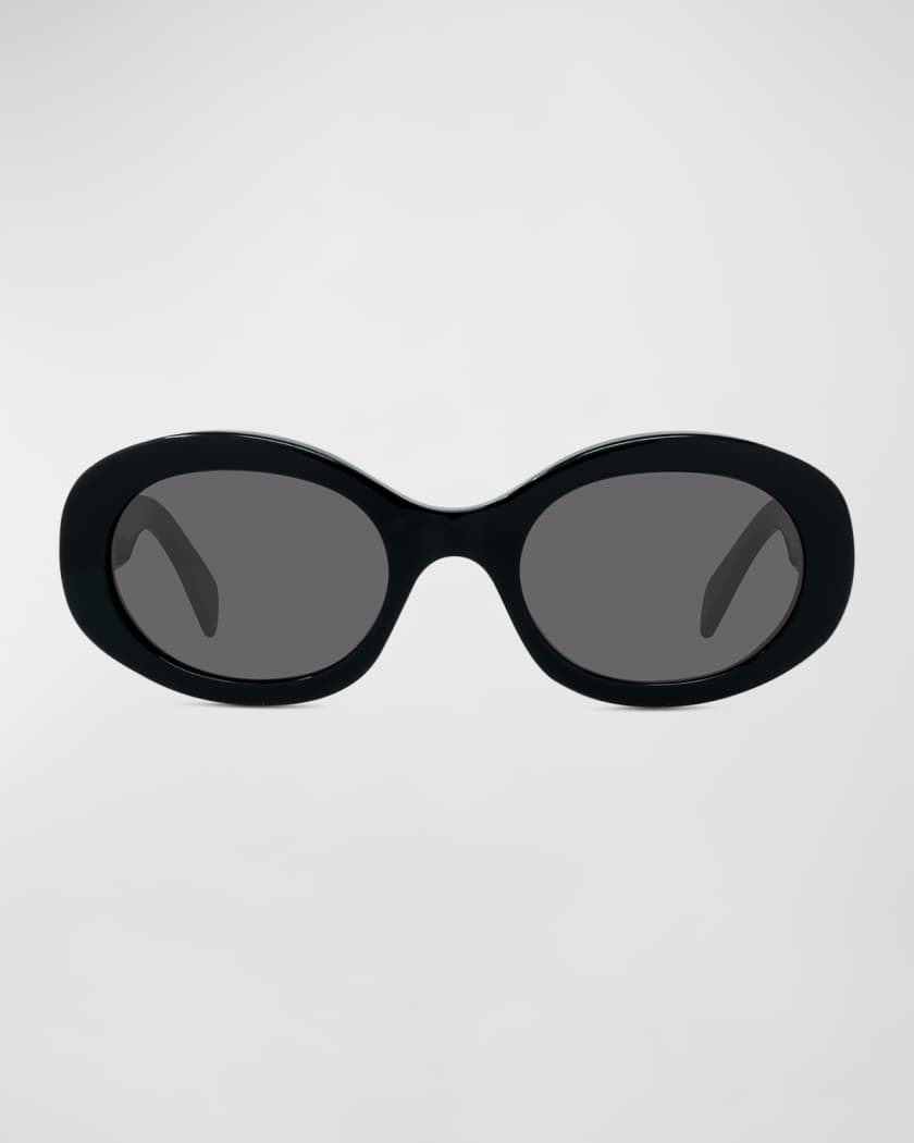 Celine Triomphe Logo Oval Acetate Sunglasses
