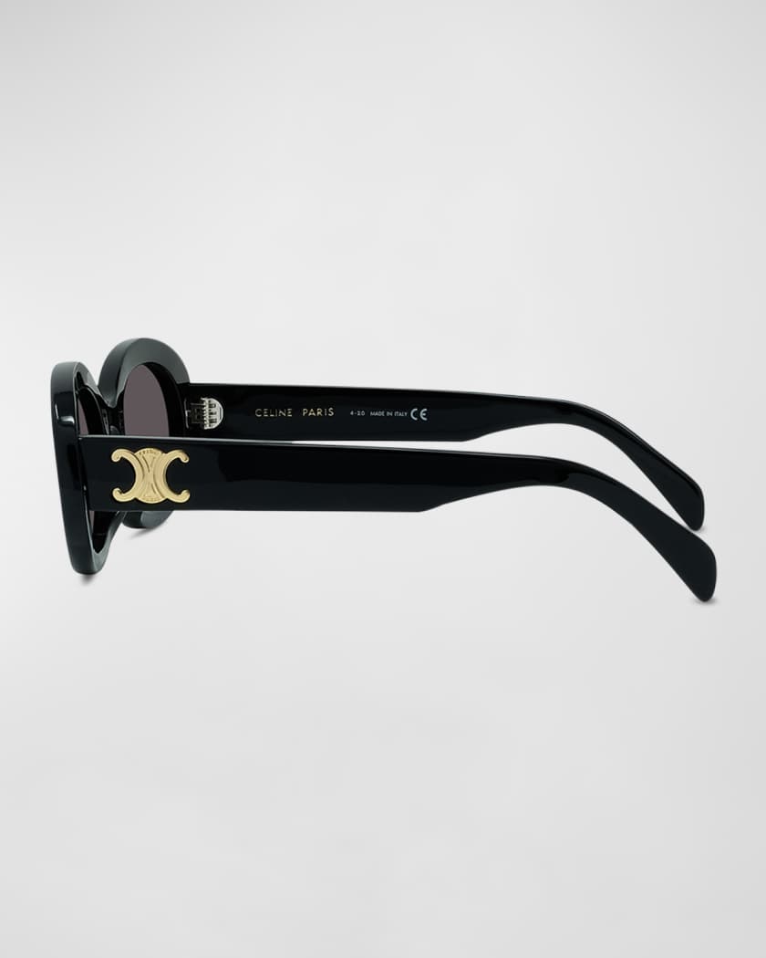 Triomphe Logo Oval Acetate Sunglasses