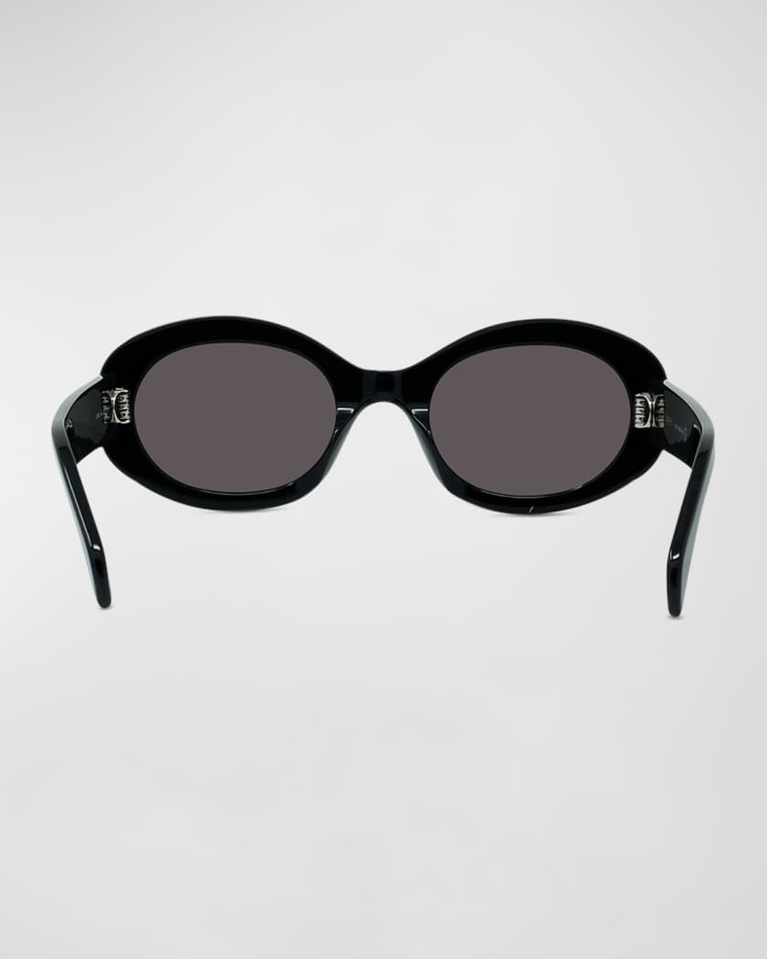 Triomphe Logo Oval Acetate Sunglasses