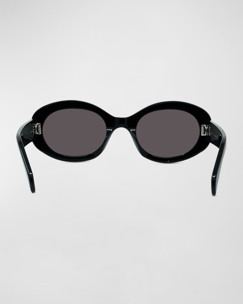 Celine Triomphe Sleek Acetate Cat-eye Sunglasses in Black