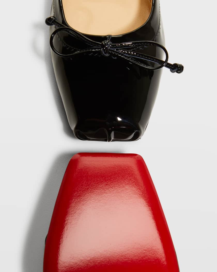 Mamadrague Patent Bow Red Sole Ballerina Flats