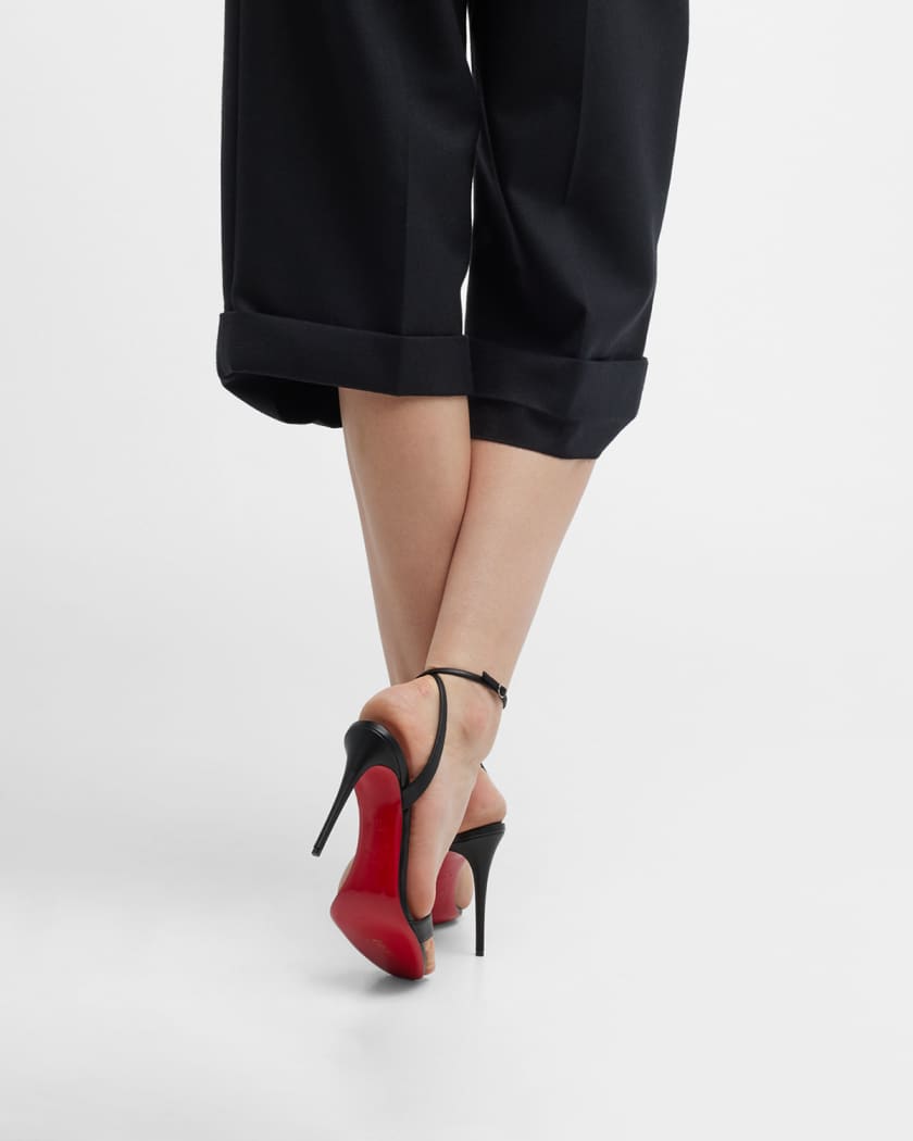 Christian Louboutin Loubigirl Ankle-Strap Red Sole Sandals, Black, Women's, 10 / 40eu