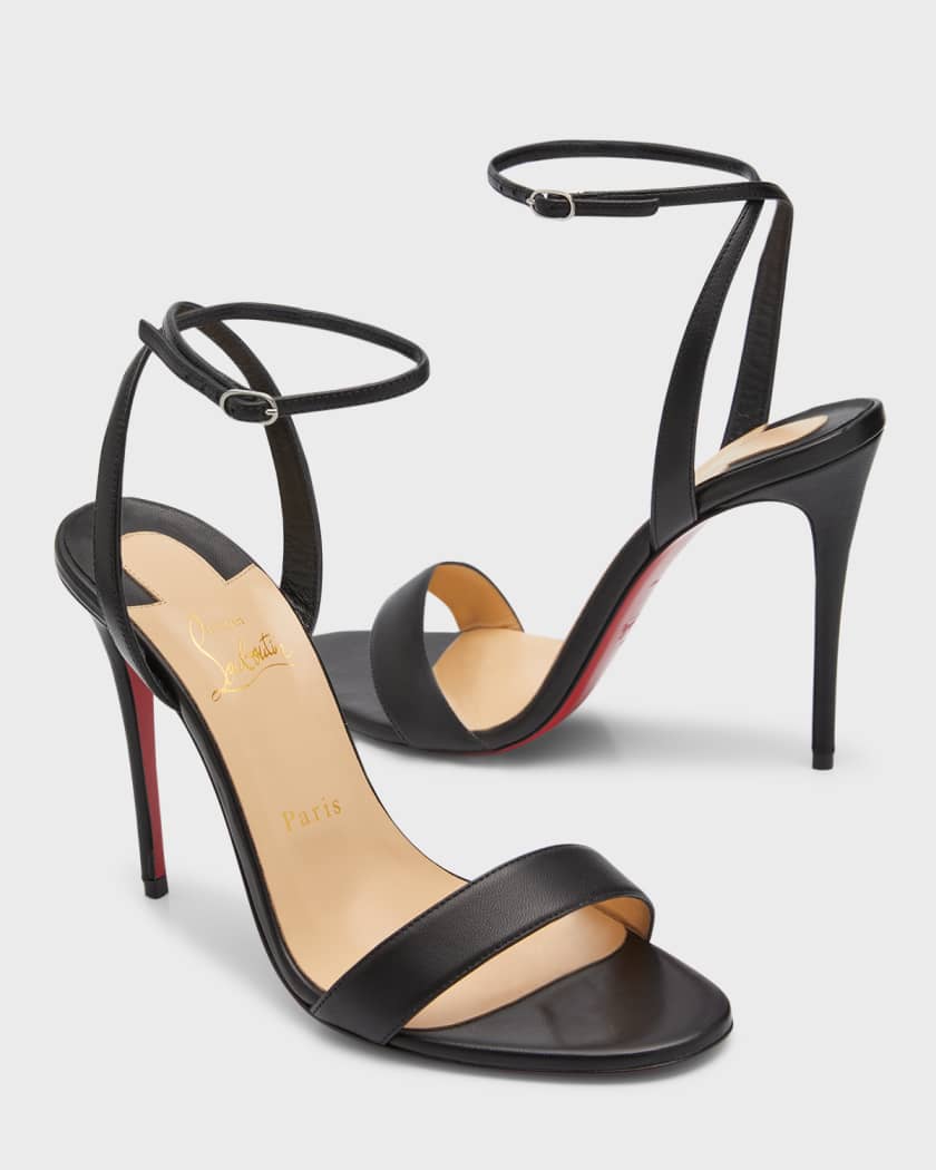 Christian Louboutin Loubigirl Ankle-Strap Red Sole Sandals, Black, Women's, 10 / 40eu