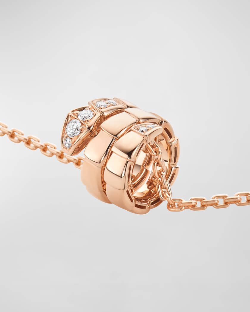 Bulgari Serpenti Viper Necklace in Rose Gold with Diamonds