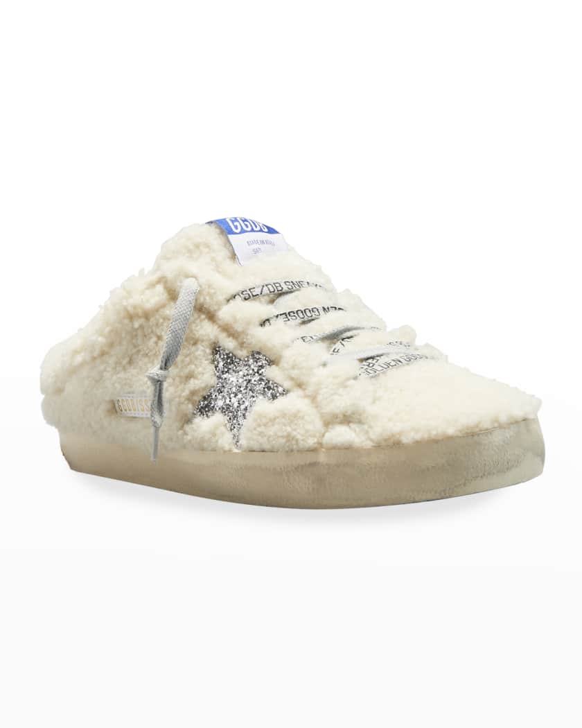 Golden Goose Superstar Shearling Glitter Mule Sneakers Neiman Marcus
