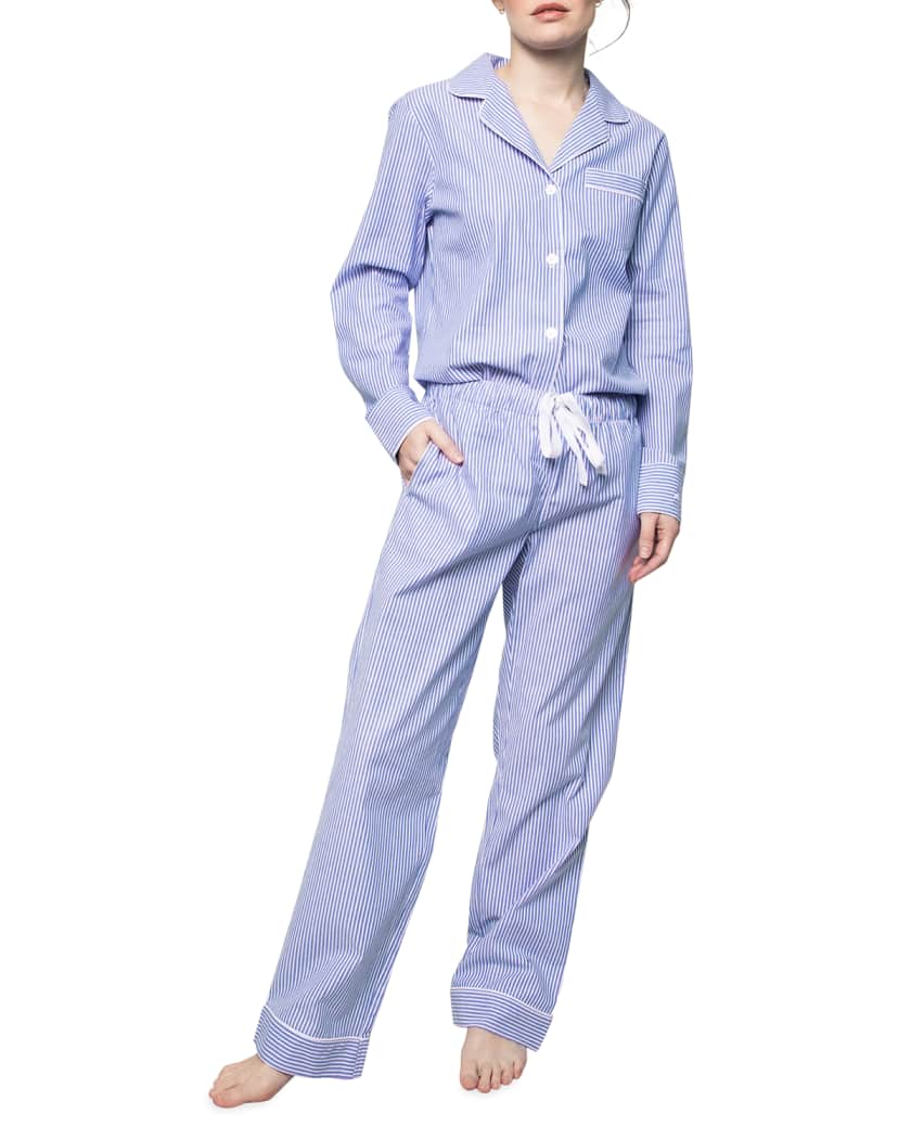 Petite Plume French Blue Seersucker Pajama Set Neiman Marcus