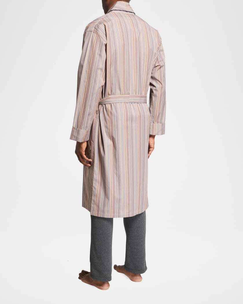 Men's Multi-Stripe Cotton Robe