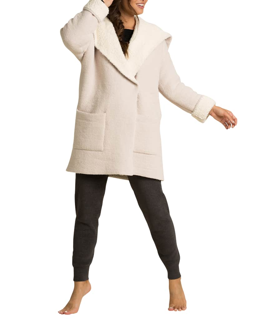 Barefoot Dreams Cozychic Faux Shearling Drape Car Coat Neiman Marcus