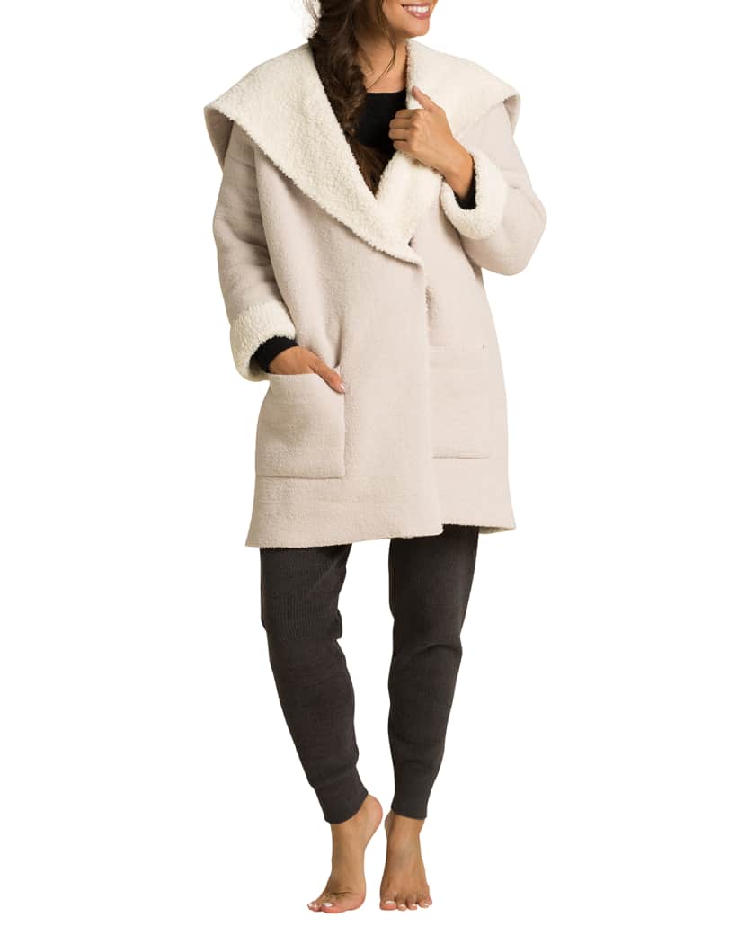 Barefoot Dreams Cozychic Faux Shearling Drape Car Coat Neiman Marcus