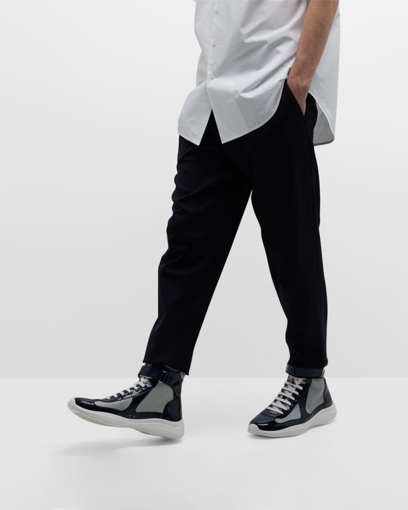 Men's America's Cup Patent Leather High-Top Sneakers