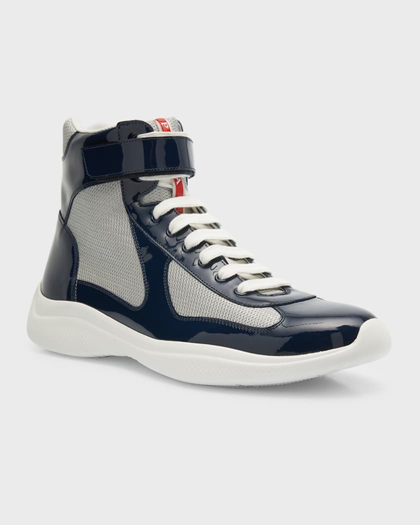 Men's America's Cup Patent Leather High-Top Sneakers
