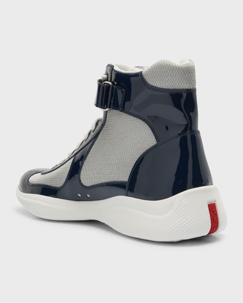 Men's America's Cup Patent Leather High-Top Sneakers