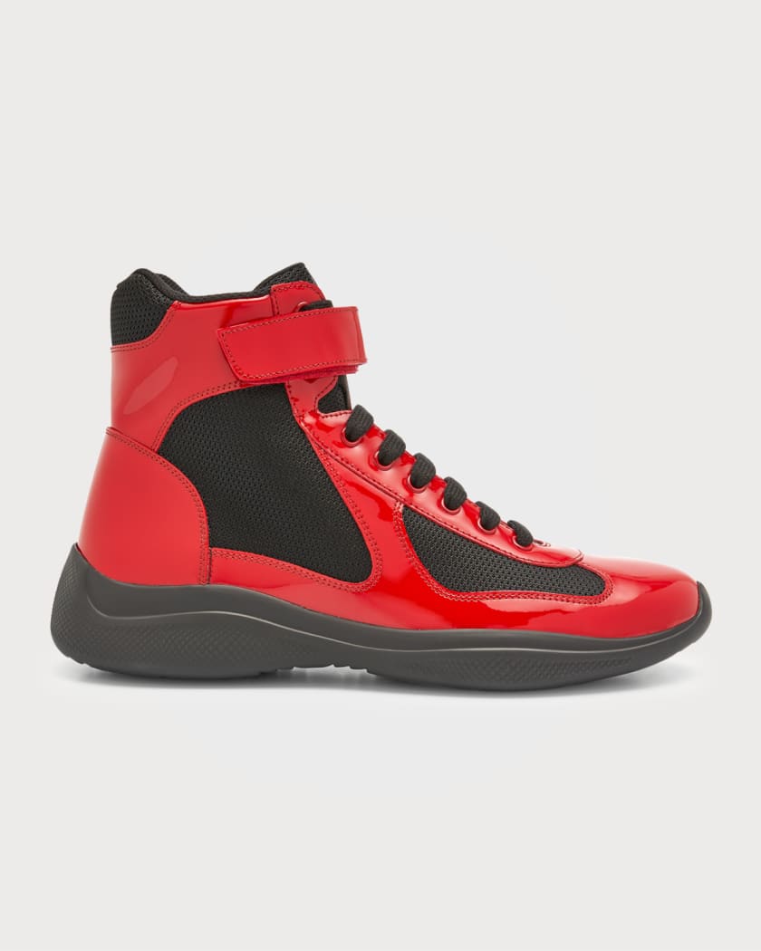 Men s America s Cup Patent Leather High Top Sneakers