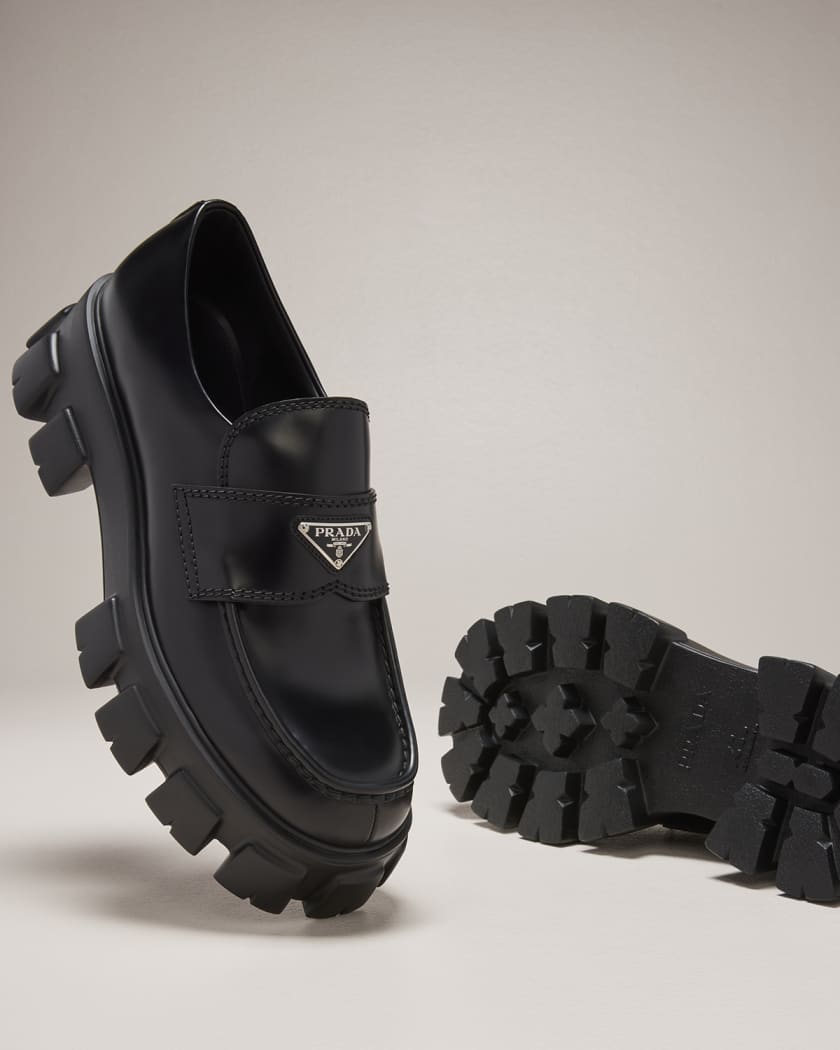 Men s Monolith Lug Sole Brushed Leather Loafers