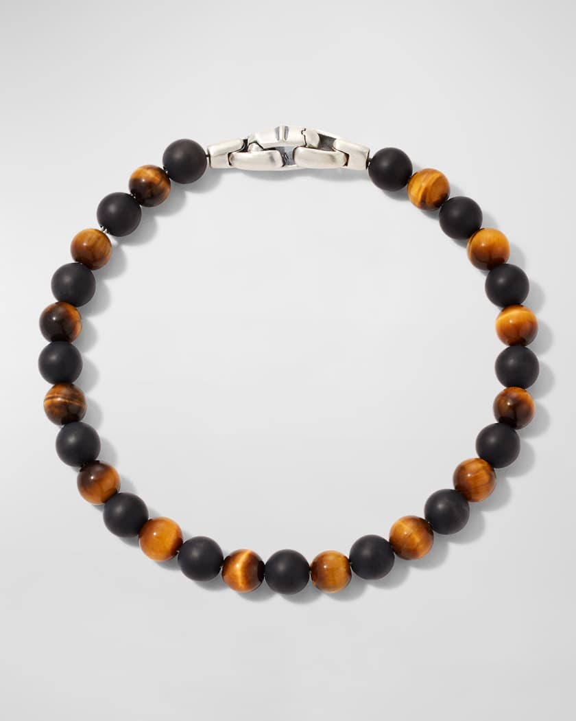 David Yurman Men's Spiritual Beads Bracelet with Tiger's Eye and Black Onyx