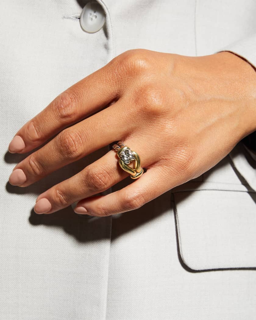 Cable loop ring discount with 18k gold