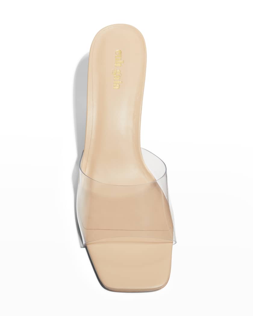 Gigi Metallic Sphere-Heel Vinyl Sandals