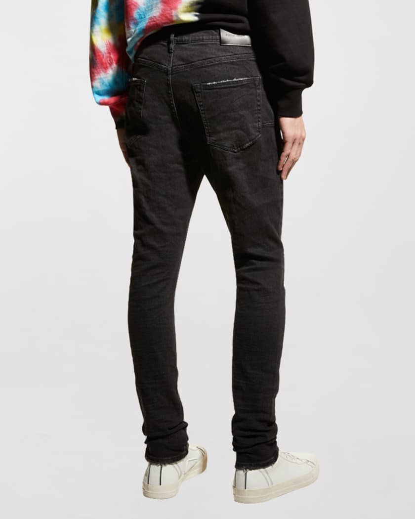 Men's Distressed Paint-Splatter Slim Jeans