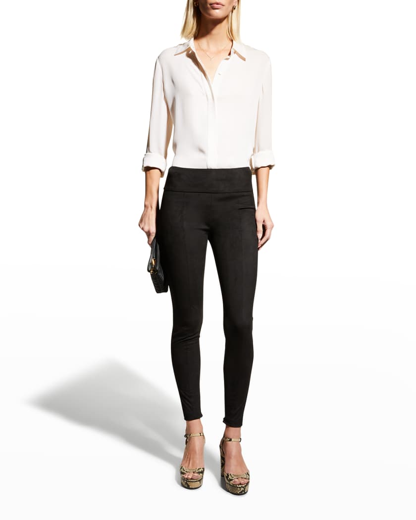 Halston Kyra Ultra Suede Skinny Pants Neiman Marcus