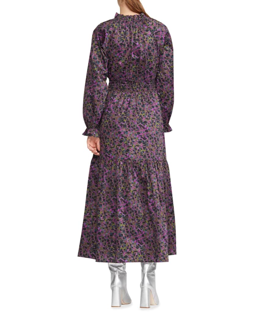 Cynthia Rowley Marble Smocked Waist Maxi Dress