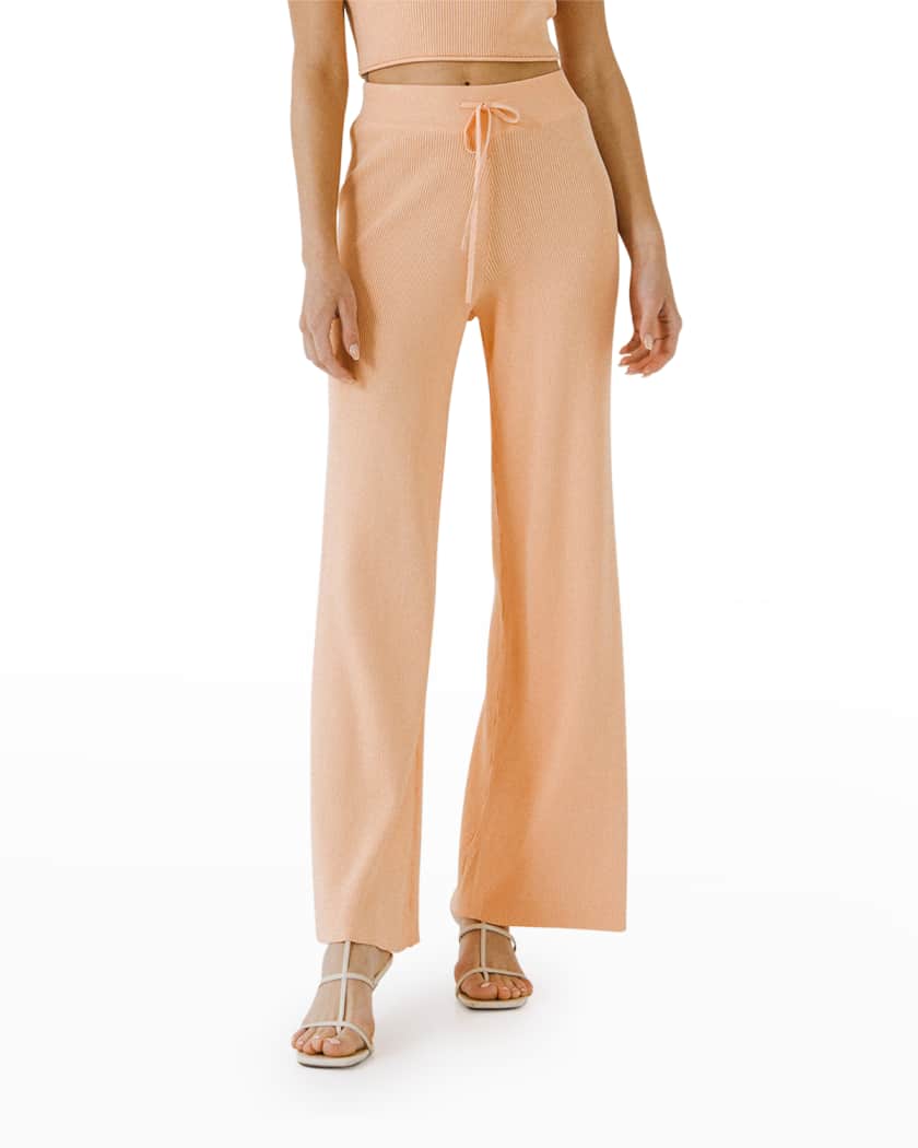 Endless Rose Drawstring Knitted Wide Leg Pants Neiman Marcus