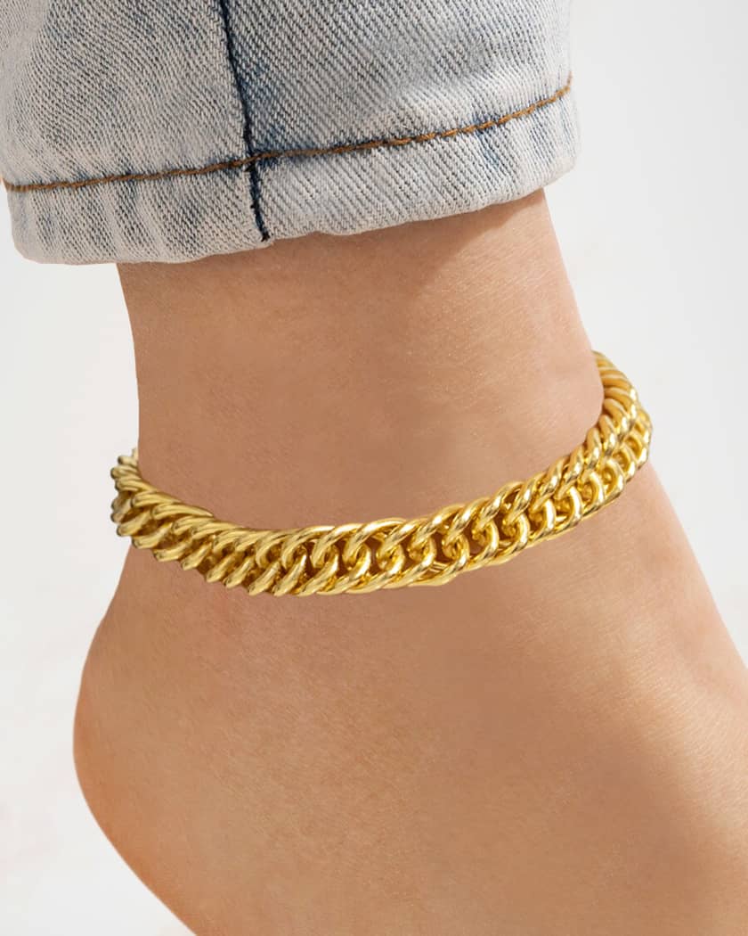 24k Gold Electroplate Chain Ankle Bracelet