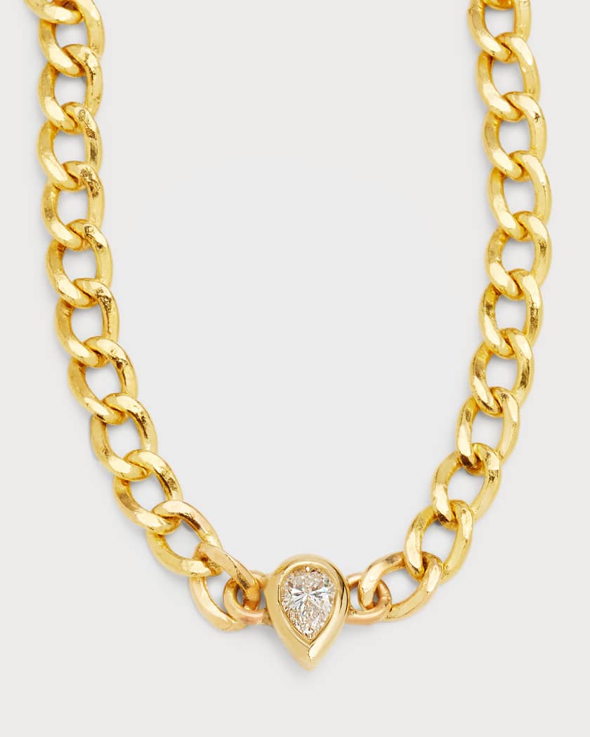 Cuban Link Diamond Nameplate Choker Necklace