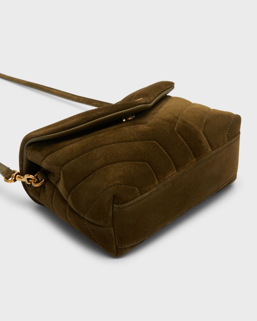 Saint Laurent Loulou Toy Quilted Suede Shoulder Bag