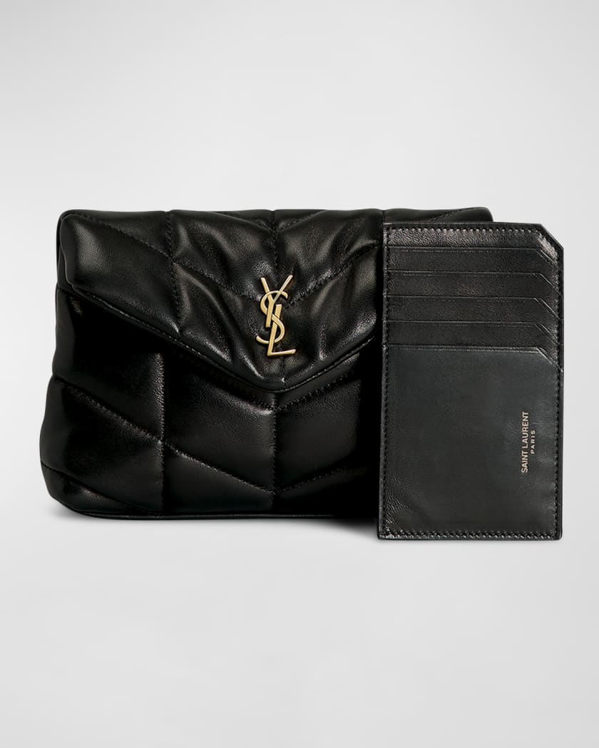 Saint Laurent Puffer Small Pouch in Quilted Lambskin - Black - Women