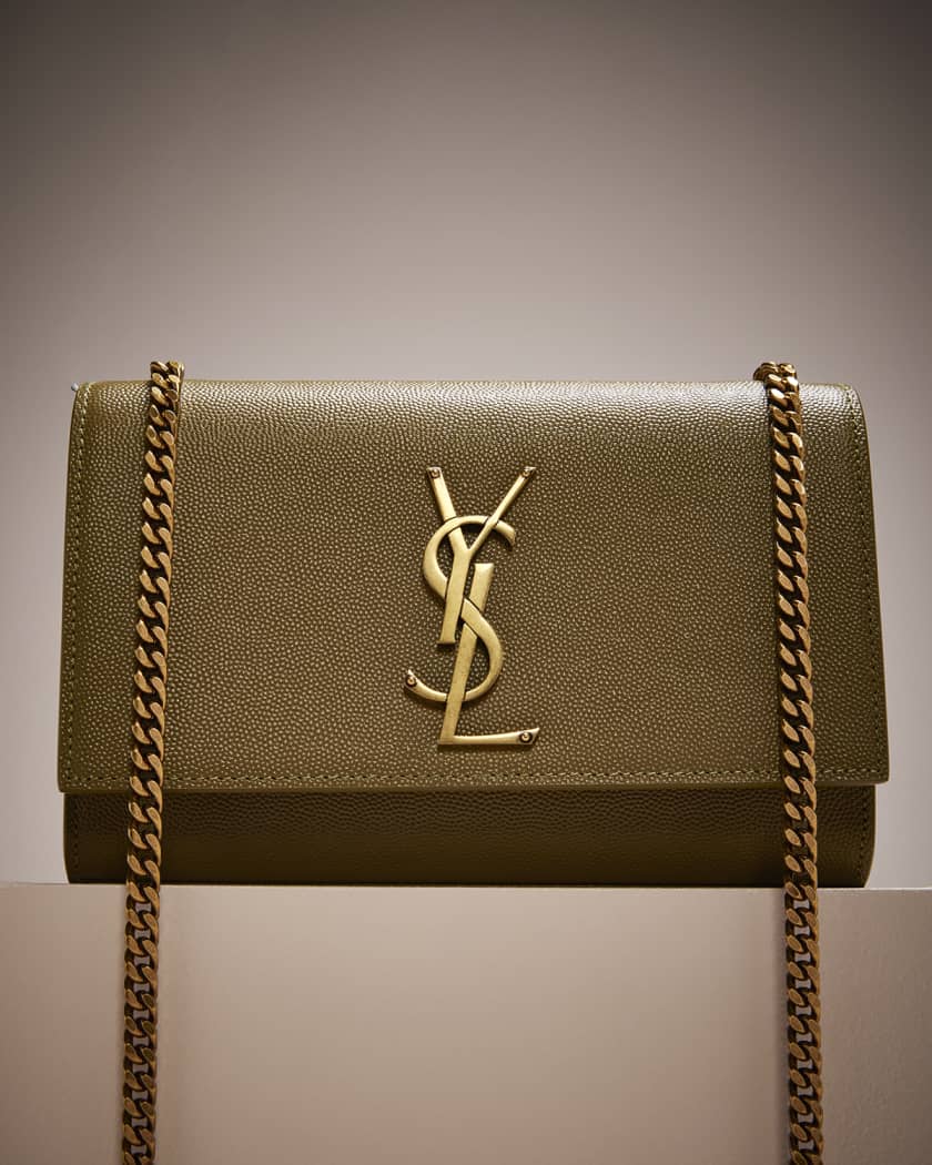 Saint Laurent Grain de Poudre Monogram Kate Small Crossbody Bag (SHF-r –  LuxeDH