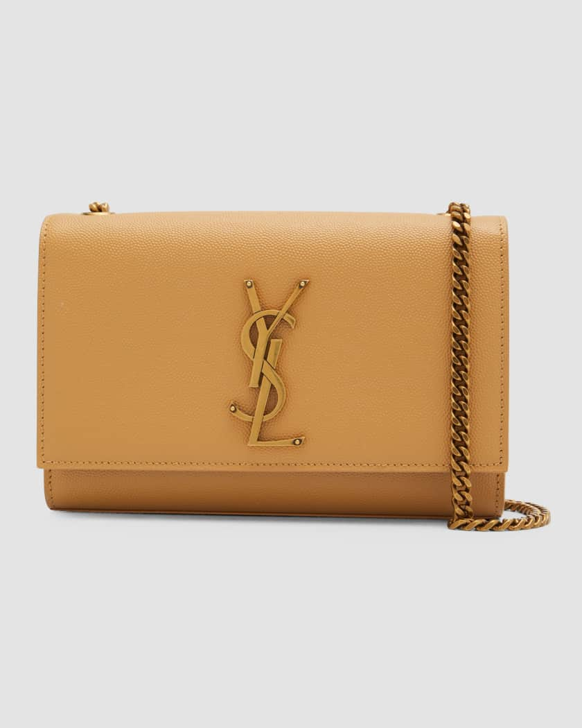 Saint Laurent Kate Small YSL Monogram Grain de Poudre Crossbody