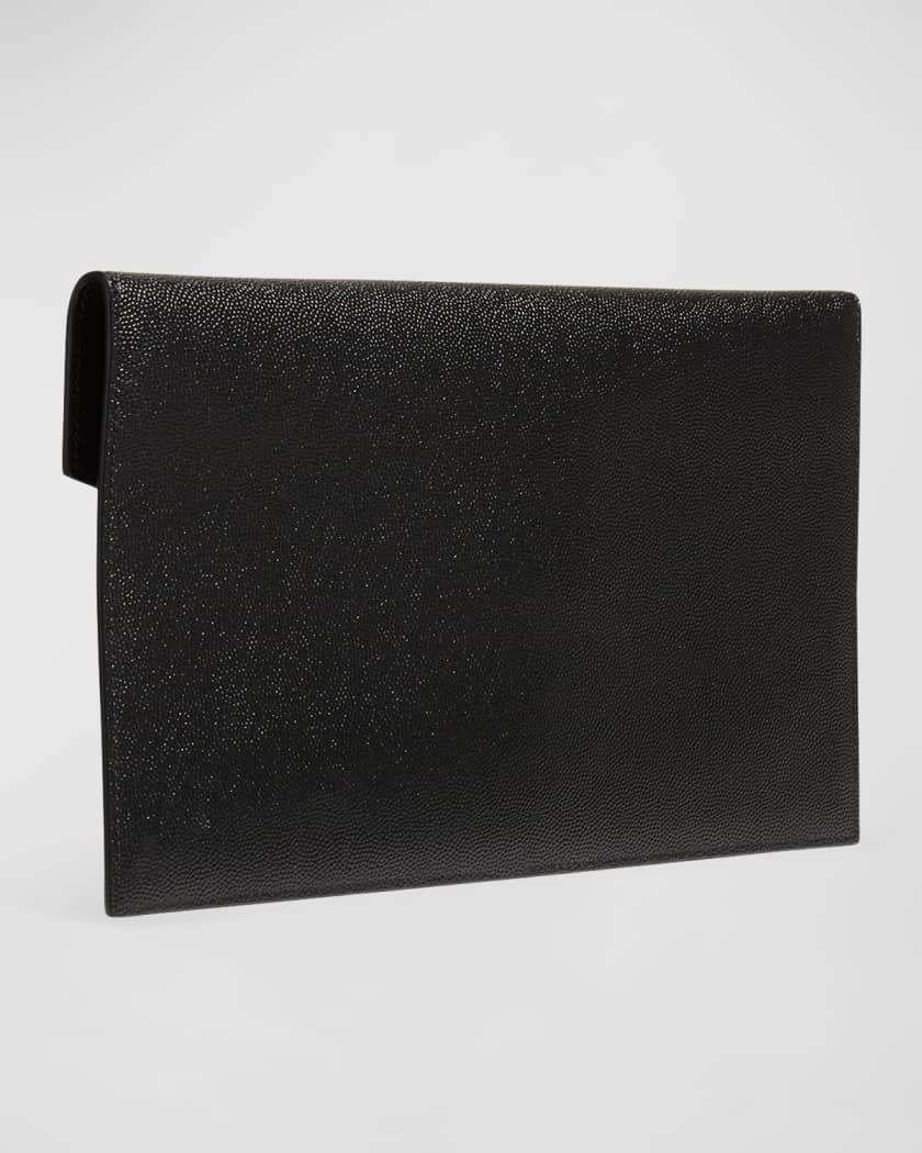 Shop Saint Laurent UPTOWN UPTOWN COMPACT WALLET IN GRAIN DE POUDRE