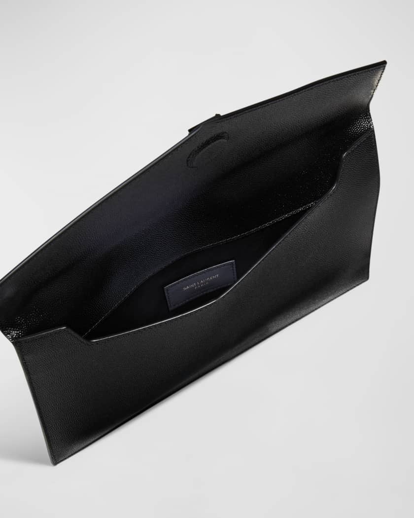 UPTOWN pouch in grain de poudre embossed leather, Saint Laurent