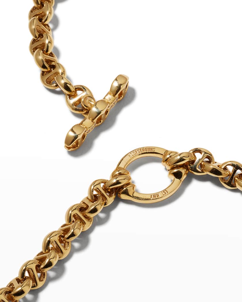 Hoorsenbuhs 5mm Open Link Necklace in 18K Yellow Gold with Diamonds