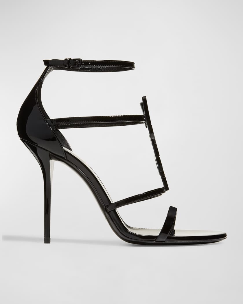 idea Brim Thought Saint Laurent Opyum YSL Patent Ankle-Strap Sandals | Neiman Marcus