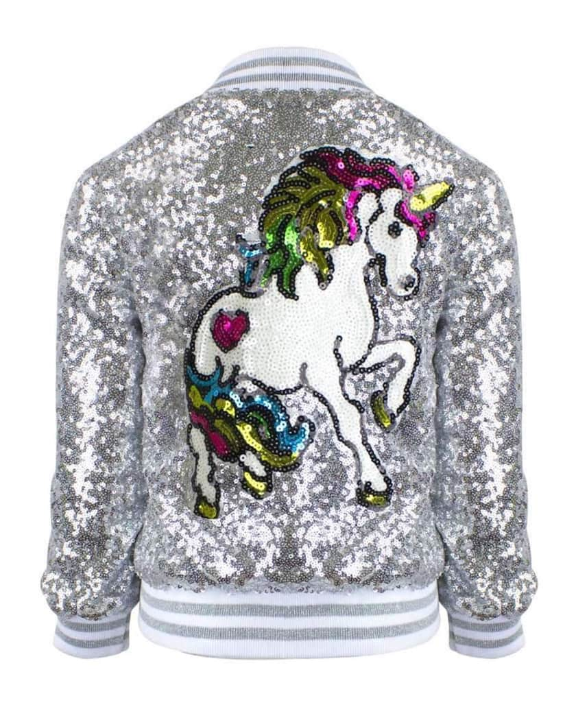 Rockets of Awesome Little Girl's & Girl's Tie-Dye Sequin Bomber Jacket - Size 4 Neutral