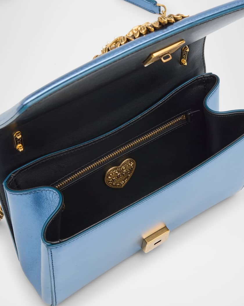 Dolce&Gabbana Devotion Medium Quilted Metallic Chain Shoulder Bag