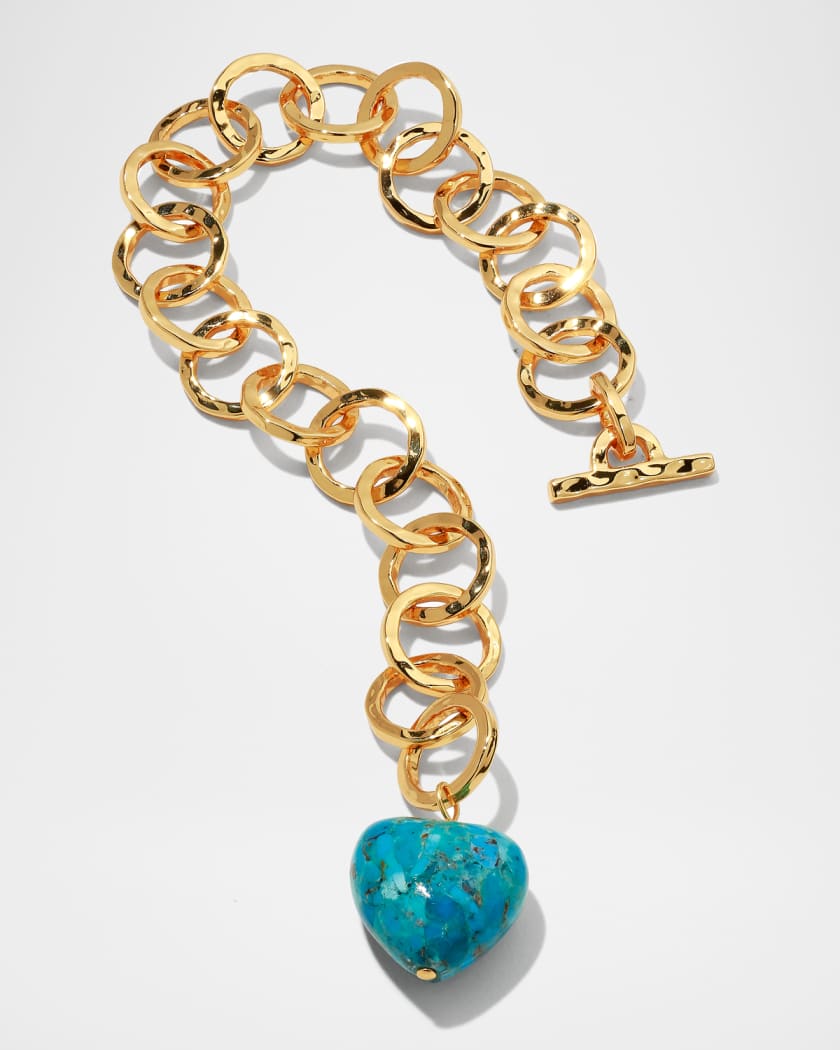 Turquoise Heart Drop Bracelet