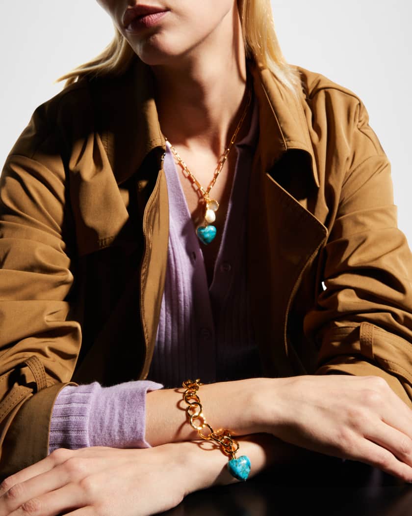 Turquoise Heart Drop Bracelet