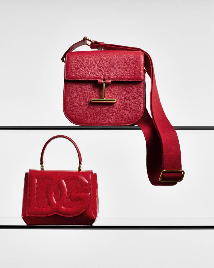 Tom Ford, Bags, Tom Ford Alix Red Leather Padlock Flat Zip Foldover Bag  Clutch Shoulder Handbag