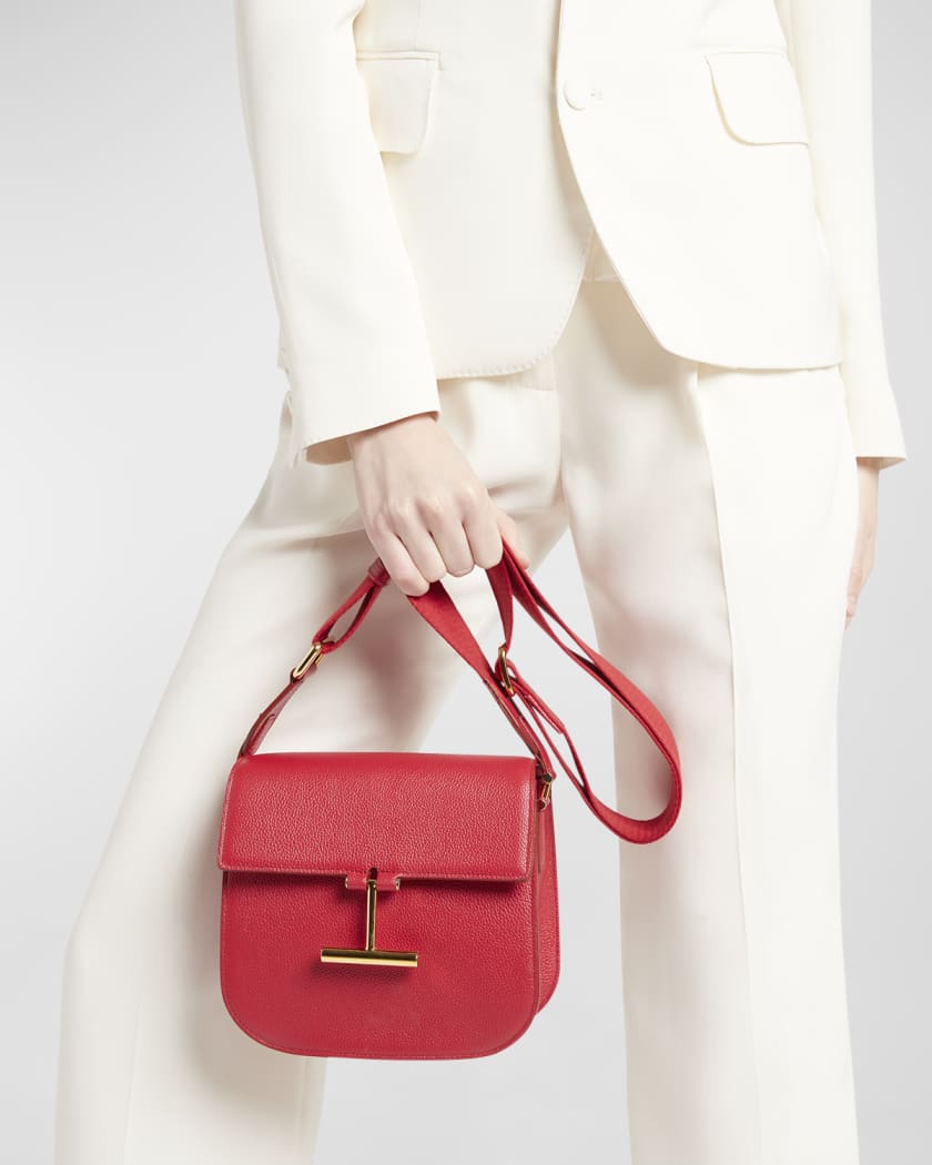 Tom Ford Mini Shopping Bag In Canvas And Leather in White