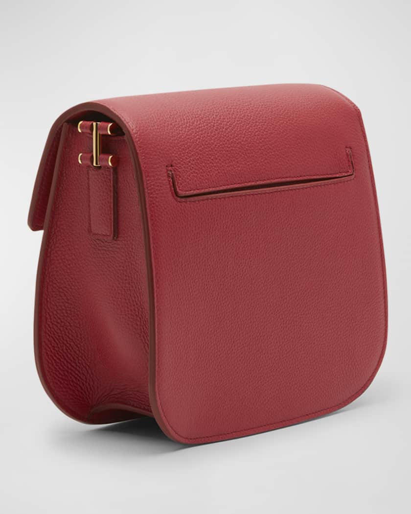 Tara Mini Crossbosy in Grained Leather with Webbed Strap