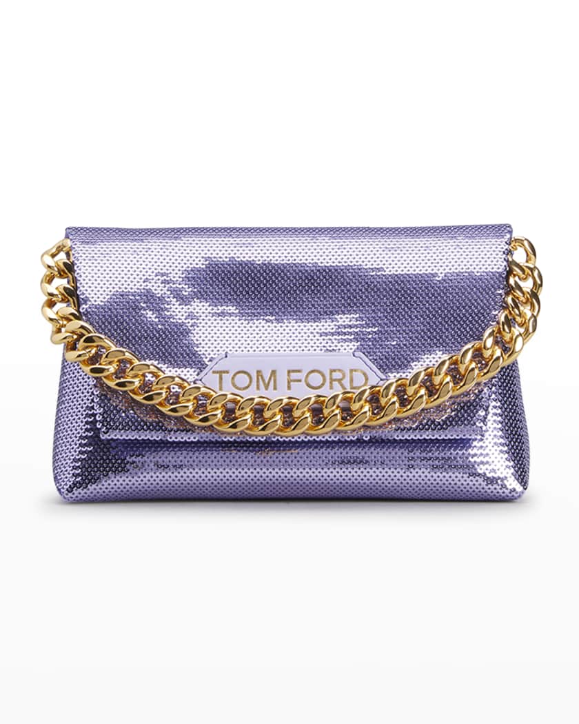 TOM FORD Label Mini Sequin Chain Shoulder Bag | Neiman Marcus