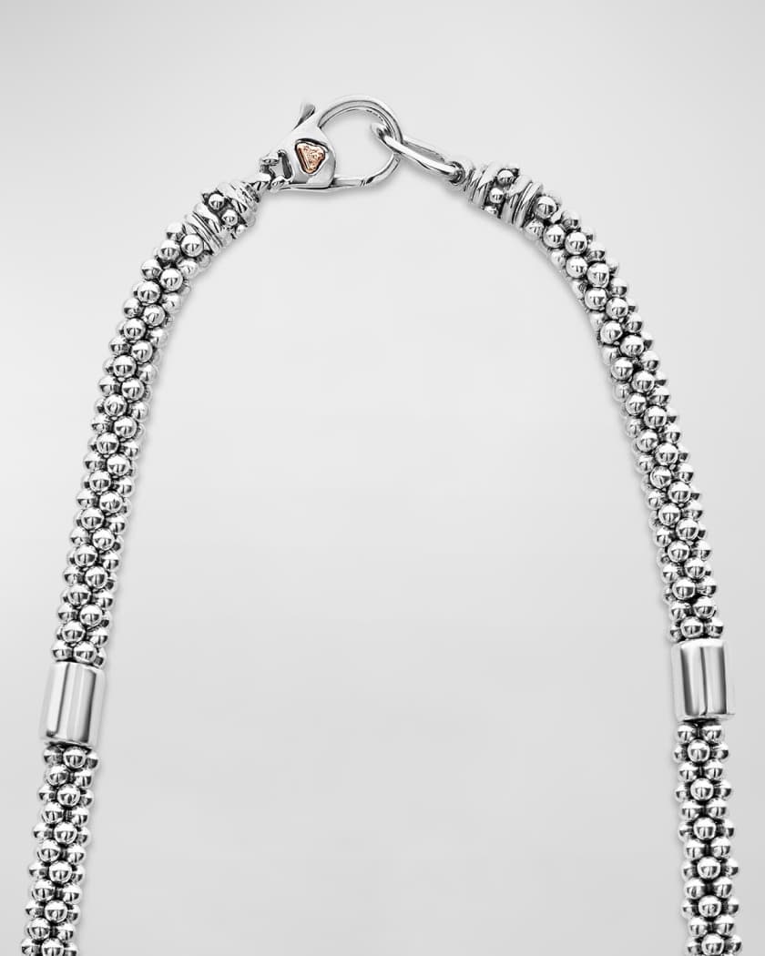 Two-Tone Sterling & Black Rope Chain Necklace