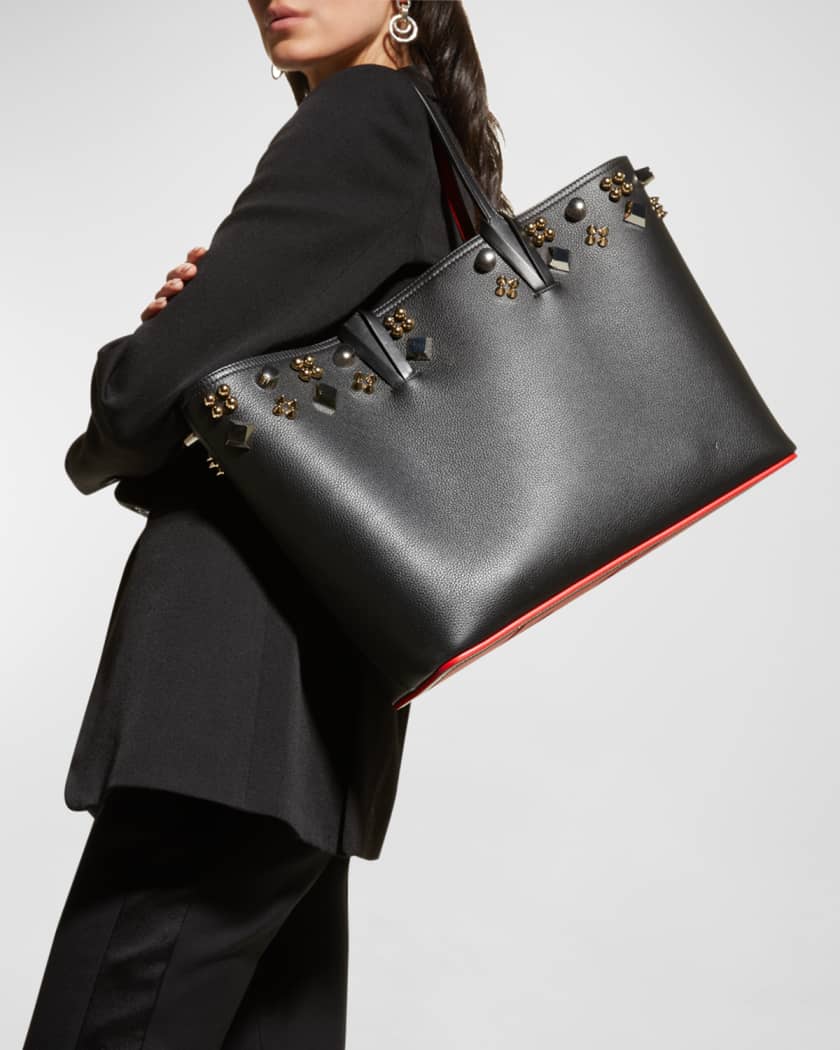 Christian Louboutin Cabata Tote in Grained Leather with Spikes