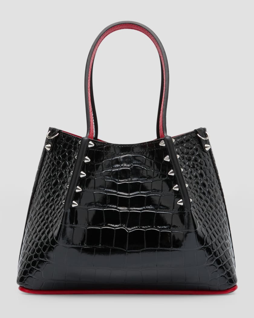 Croc-Embossed Leather Tote Bag