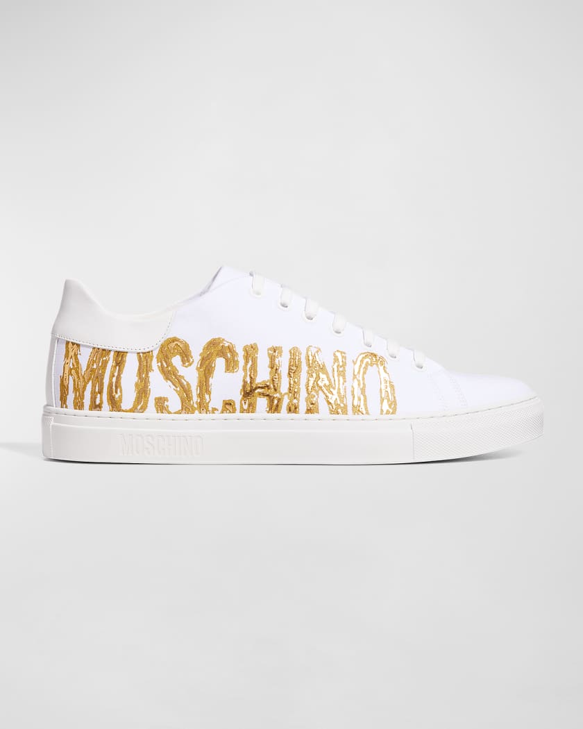 Hij de wind is sterk syndroom Moschino Men's Metallic Logo Paint Low-Top Sneakers | Neiman Marcus
