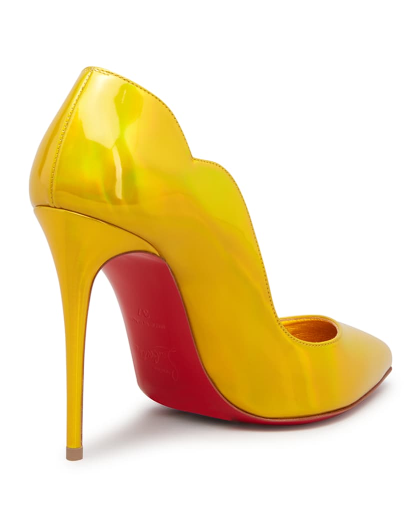 yellow red bottom pumps