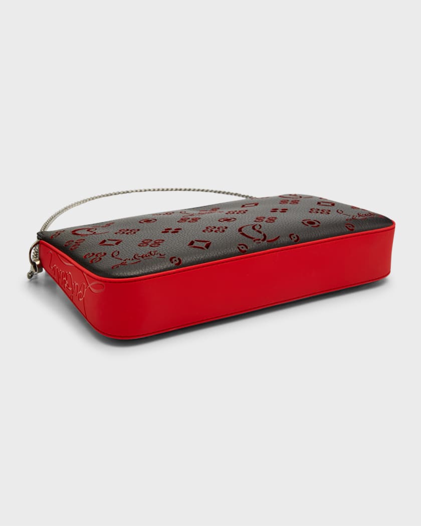 Loubila Perforated Leather Clutch in Black - Christian Louboutin