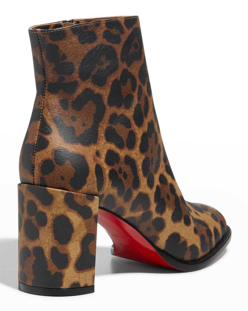 Christian Louboutin Adoxa Leopard-Print Red Sole Booties